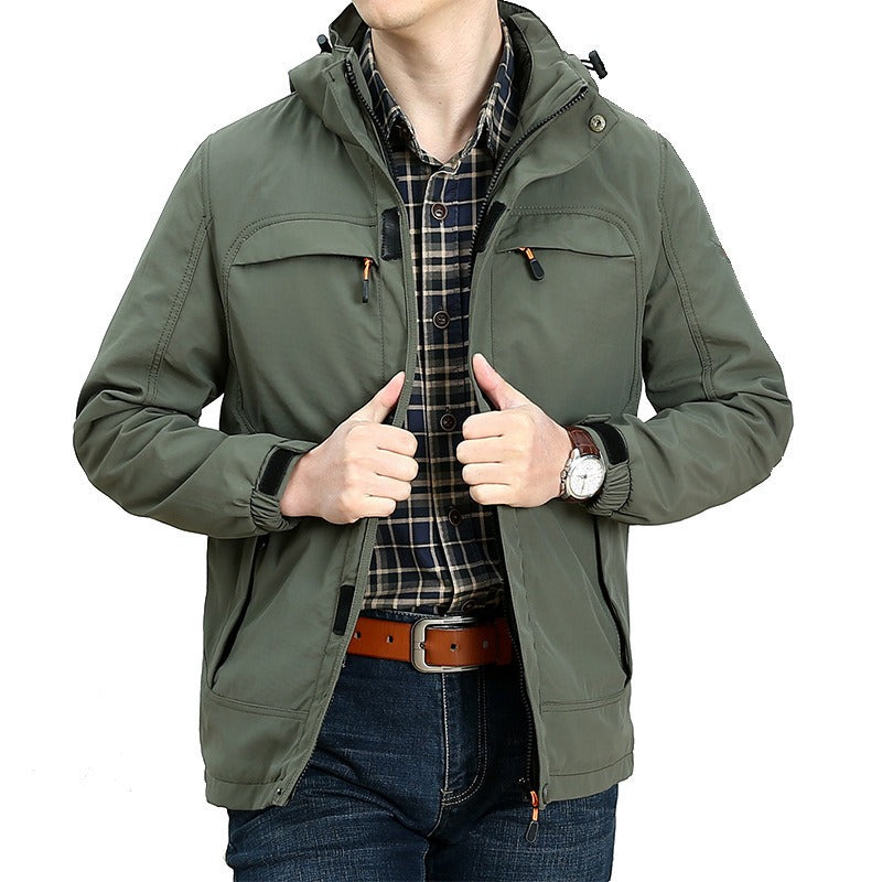 Veste imperméable décontractée pour hommes avec poches fonctionnelles - Bahamut