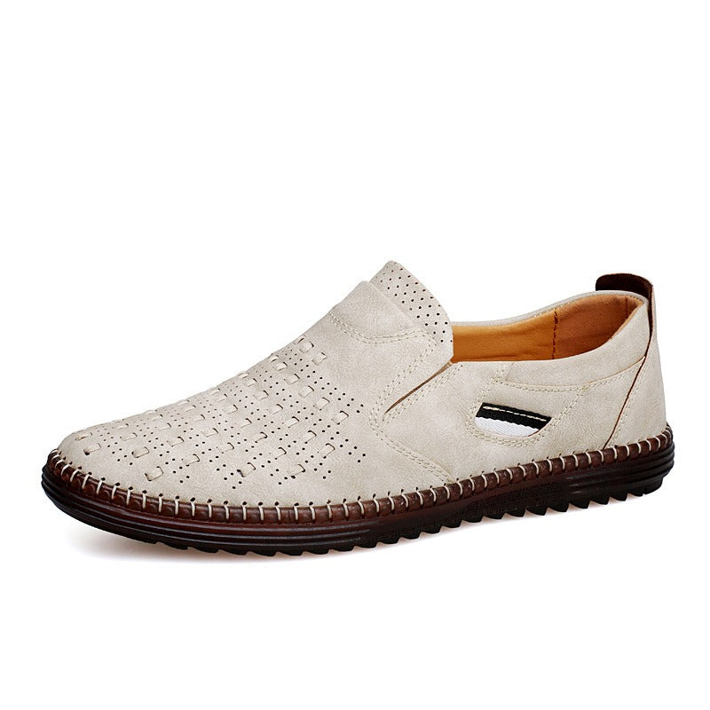 Chaussures à enfiler en cuir perforé pour hommes - Dalton