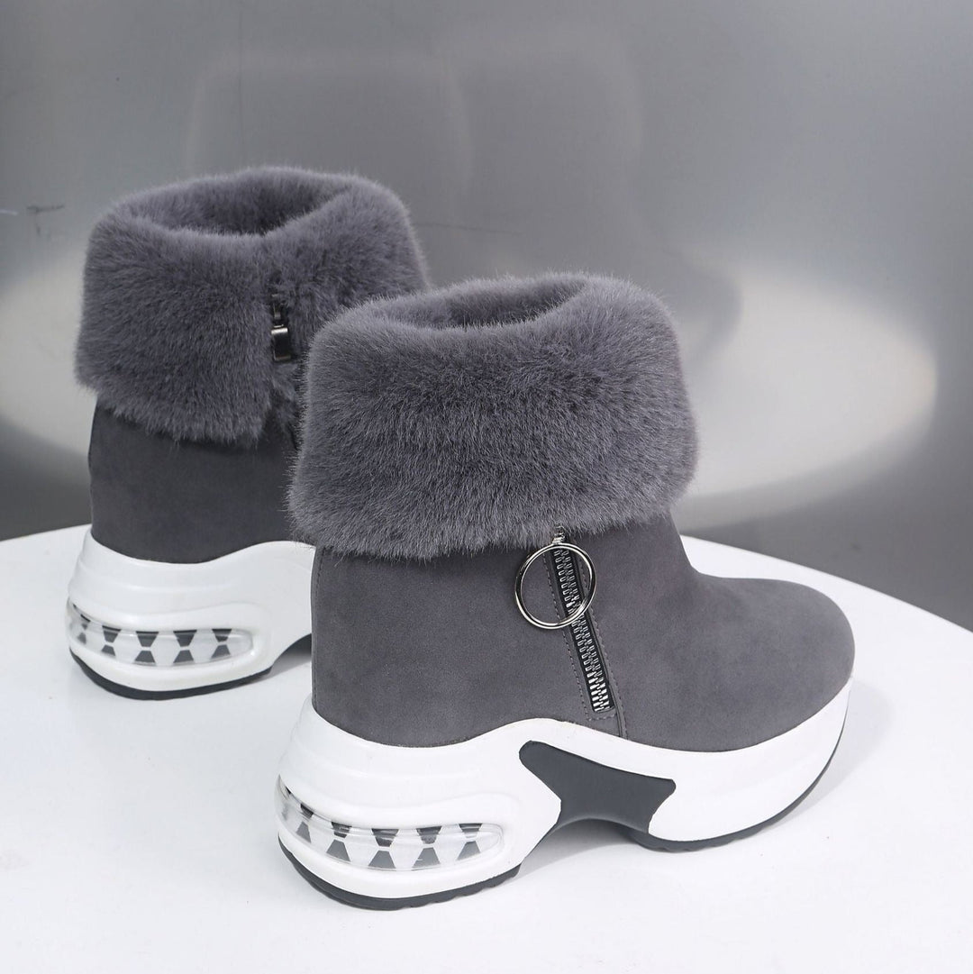 Bottes compensées doublées antidérapantes pour femmes avec fermeture éclair - Isleen