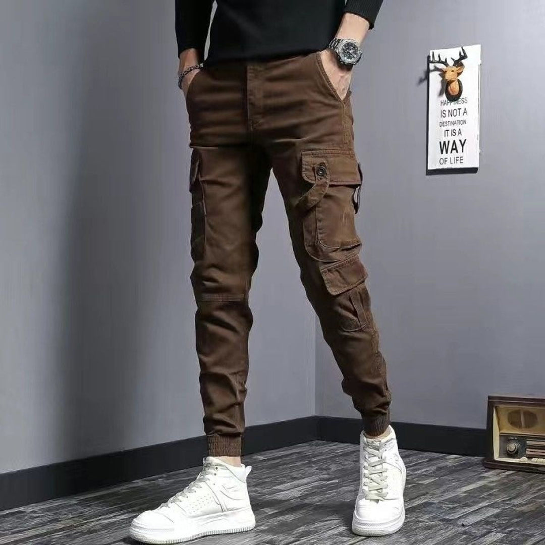 Pantalon cargo homme coton slim fit poches latérales - Marius