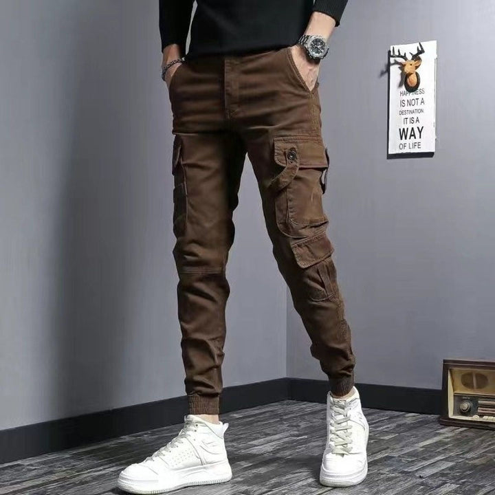 Pantalon cargo homme coton slim fit poches latérales - Marius