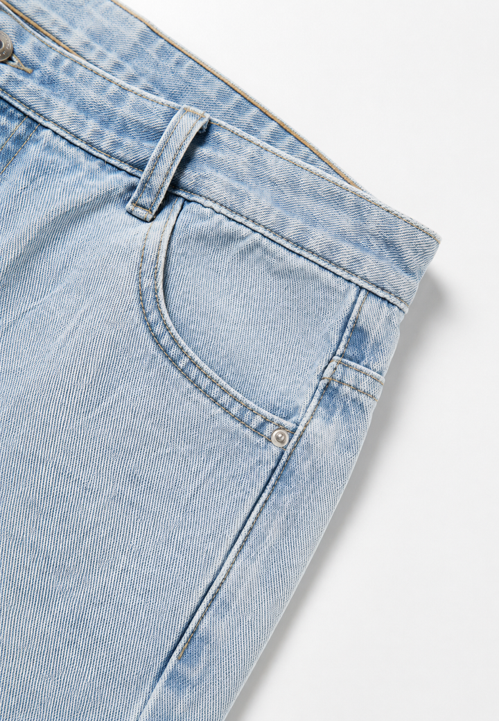 Jean femme taille basse, jambes larges et longues - Kerstin