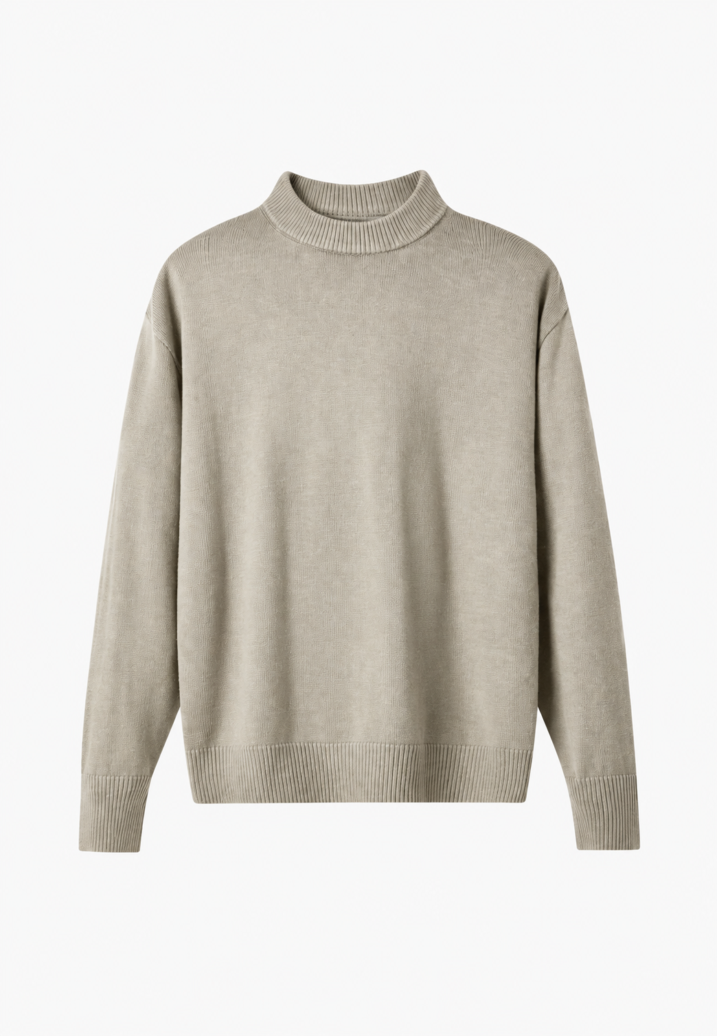Pull en laine à col roulé et finitions côtelées - Benoît