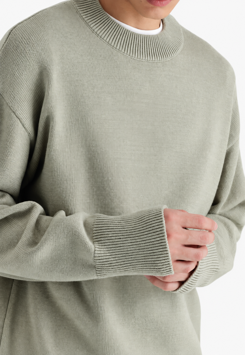Pull en laine à col roulé et finitions côtelées - Benoît