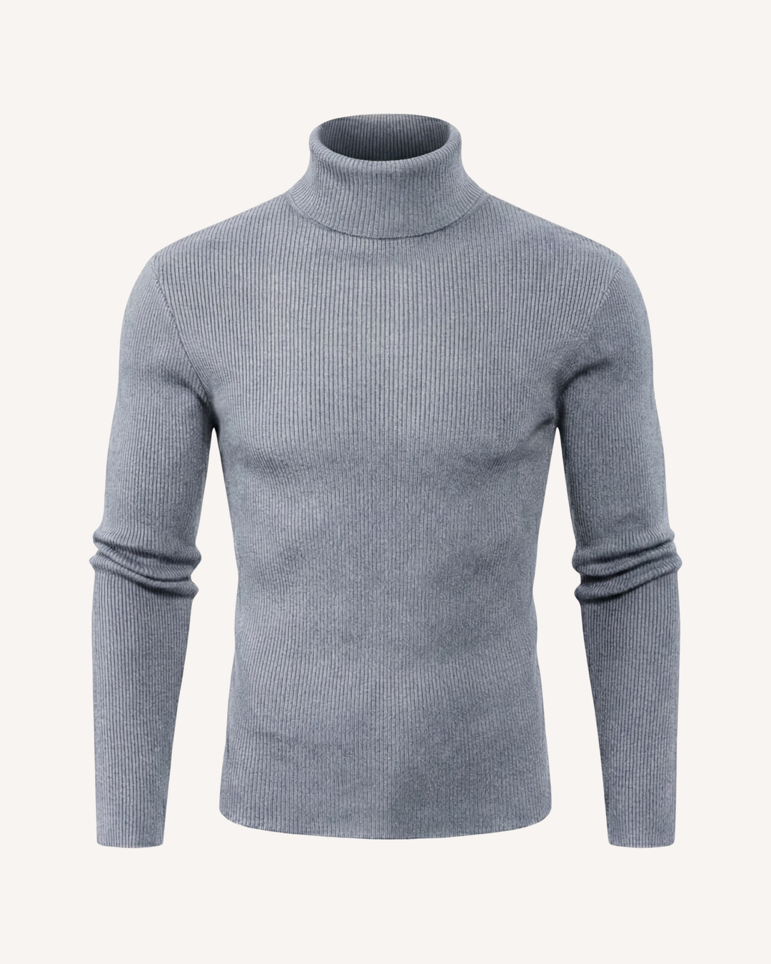 Pull homme à col roulé, en maille côtelée, manches longues - Tadeo