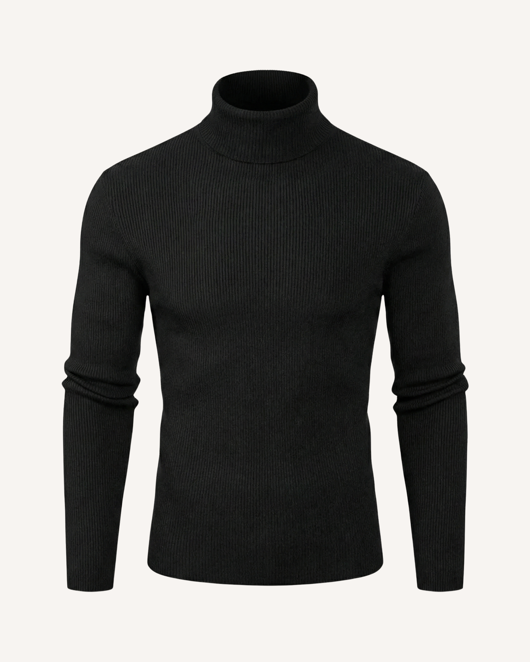 Pull homme à col roulé, en maille côtelée, manches longues - Tadeo