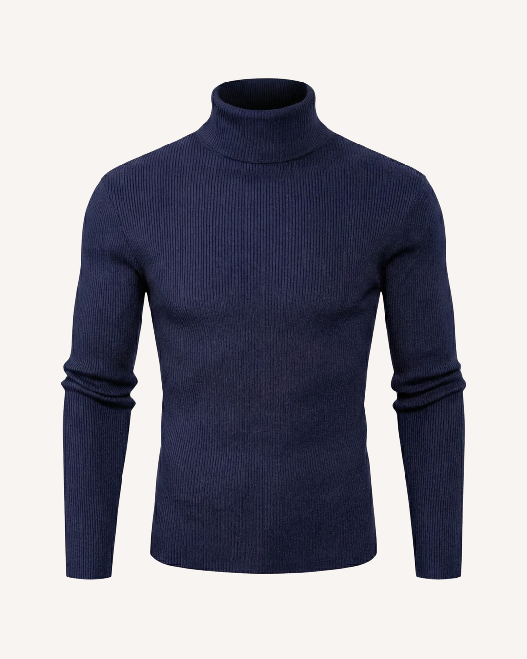 Pull homme à col roulé, en maille côtelée, manches longues - Tadeo