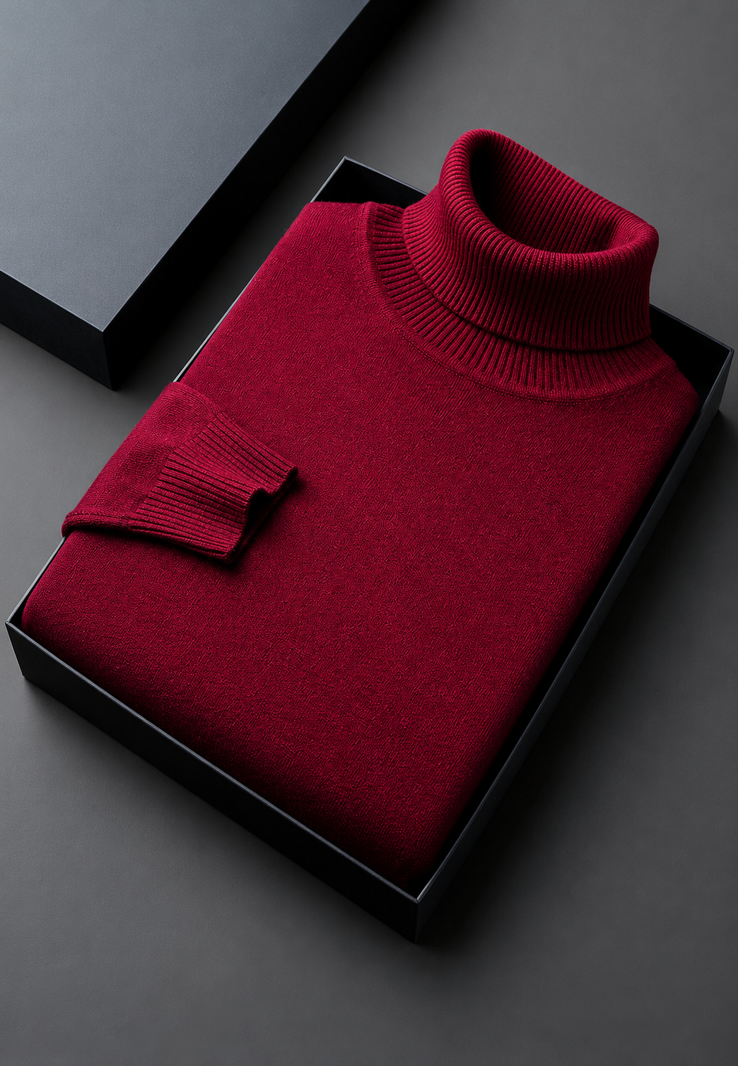 Pull homme à col roulé, maille unie, manches longues - Savio