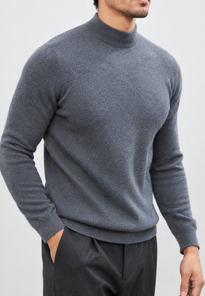 Pull en maille fine à col montant - Émeric