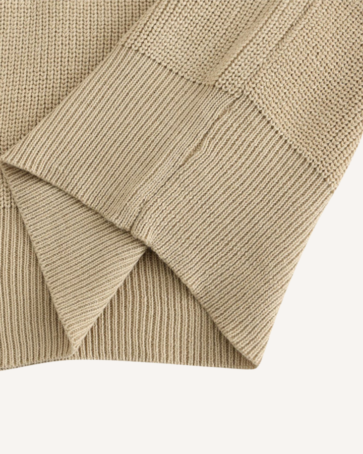 Pull homme à col polo et demi-fermeture éclair, en maille côtelée - Ilan