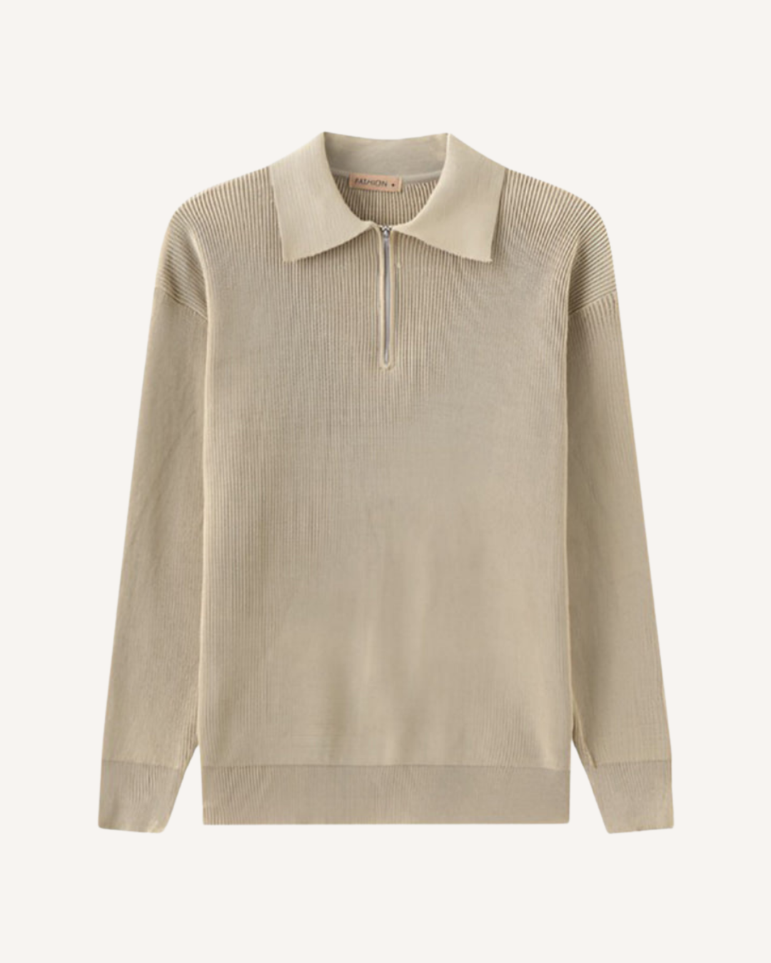Pull homme à col polo et demi-fermeture éclair, en maille côtelée - Ilan