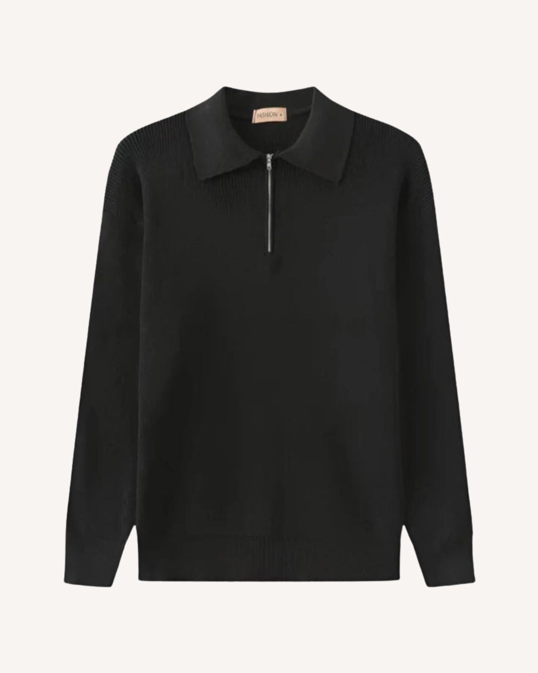 Pull homme à col polo et demi-fermeture éclair, en maille côtelée - Ilan