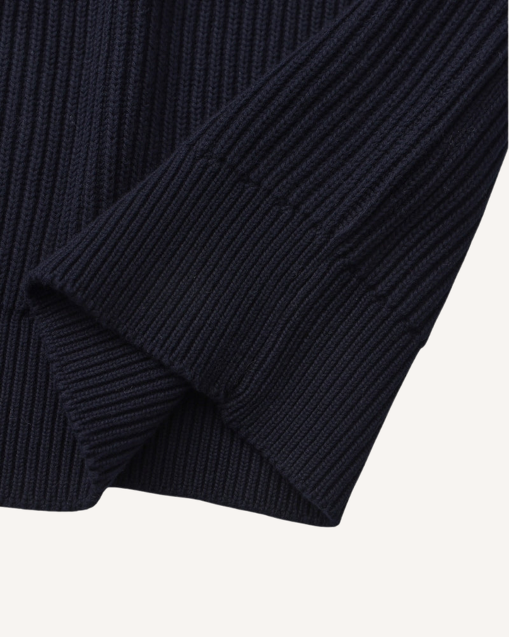 Pull homme à col rond, en maille côtelée, manches longues - Evren