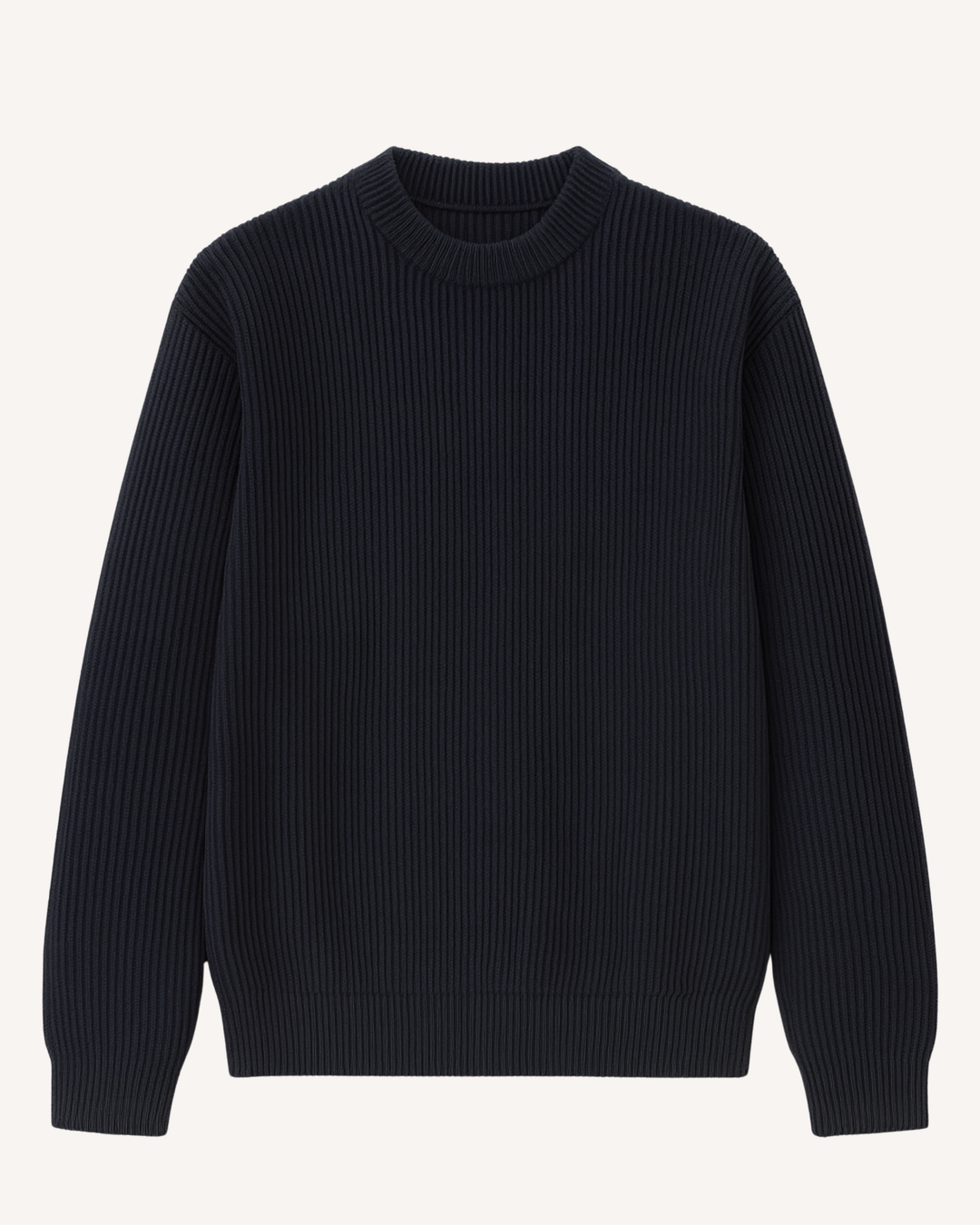 Pull homme à col rond, en maille côtelée, manches longues - Evren