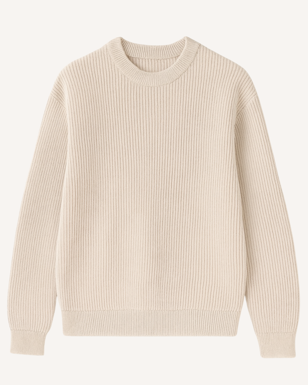 Pull homme à col rond, en maille côtelée, manches longues - Evren