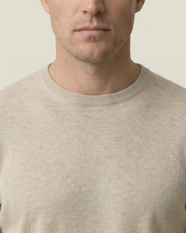 Pull homme à col rond, maille fine, manches longues - Ciro