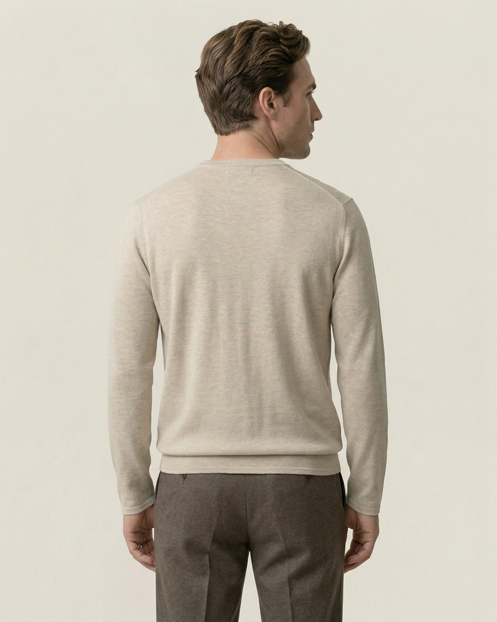 Pull homme à col rond, maille fine, manches longues - Ciro