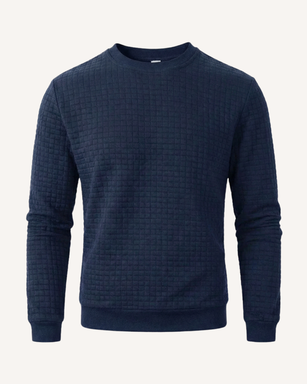 Pull homme à col rond, maille gaufrée, manches longues - Loris
