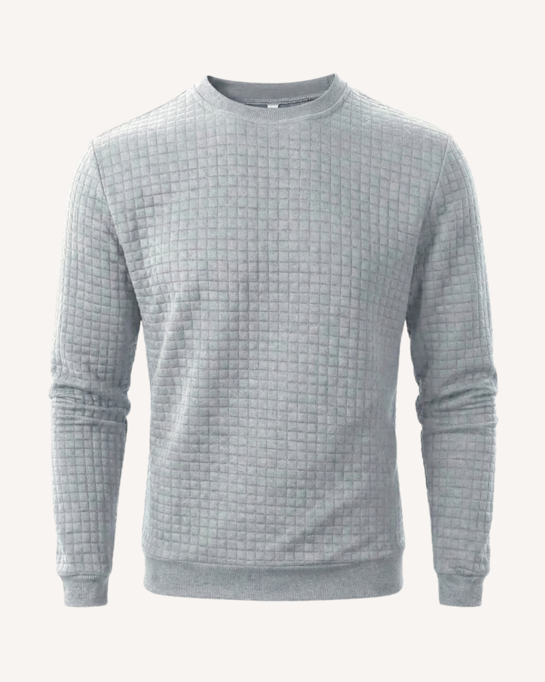 Pull homme à col rond, maille gaufrée, manches longues - Loris