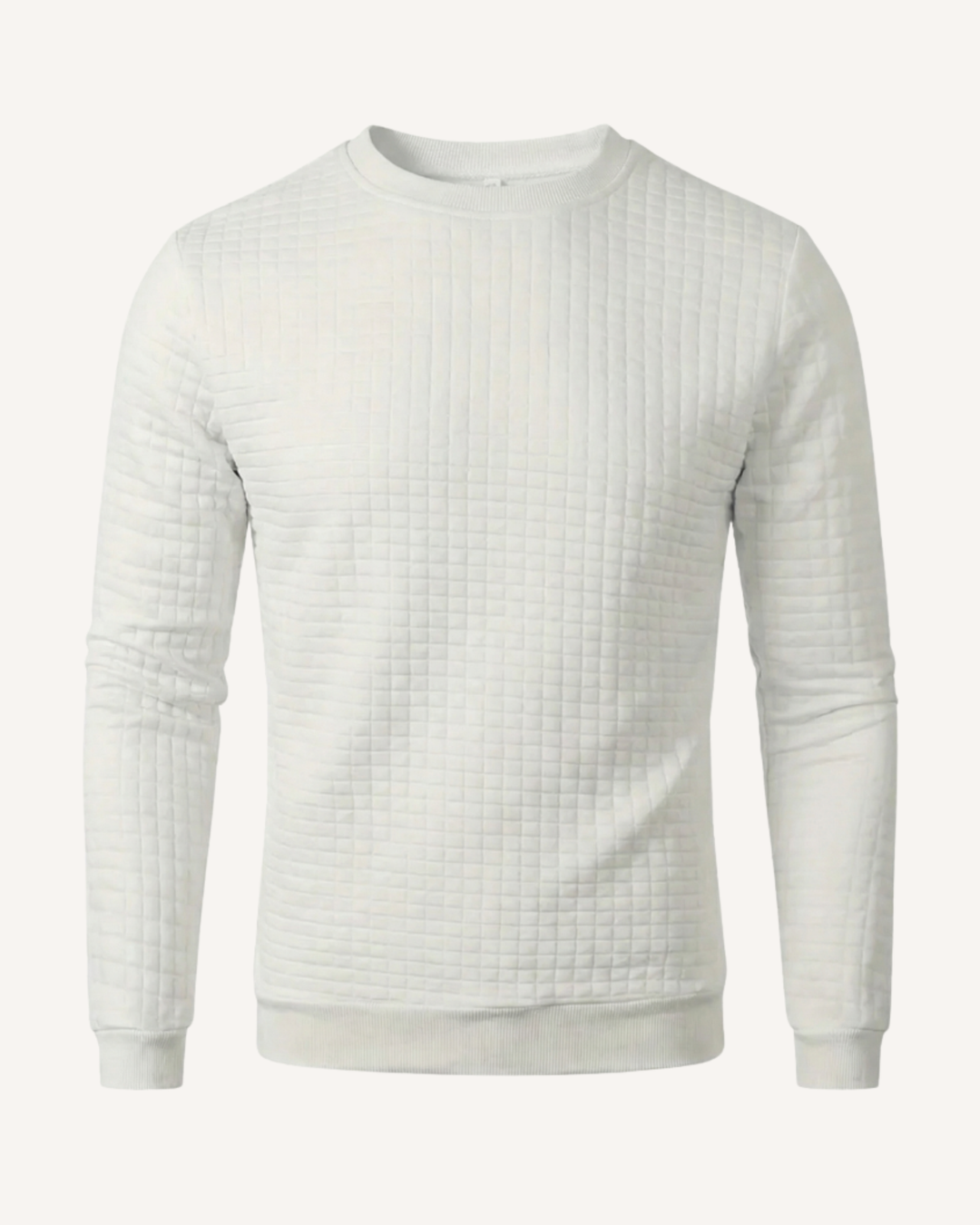 Pull homme à col rond, maille gaufrée, manches longues - Loris
