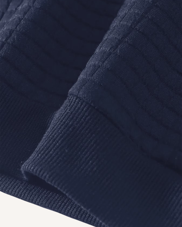 Pull homme à col rond, maille gaufrée, manches longues - Loris