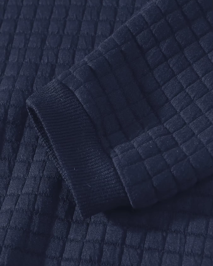 Pull homme à col rond, maille gaufrée, manches longues - Loris
