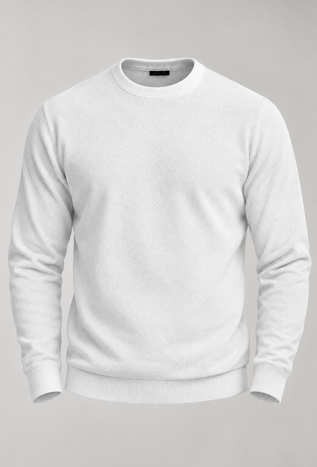 Pull homme à col rond, maille unie, manches longues - Nikolai