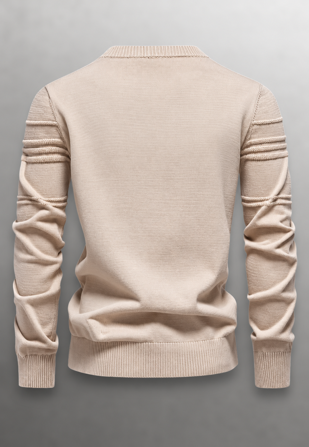 Pull homme à col rond, maille texturée avec lignes en relief - Silas