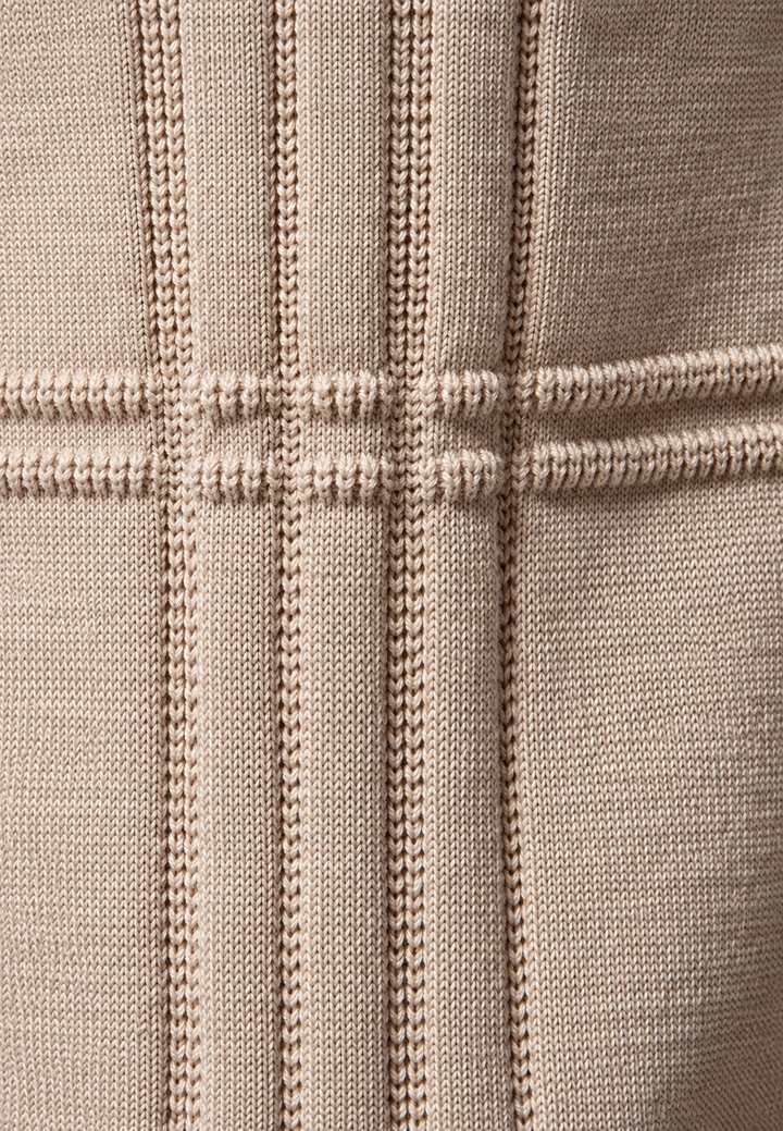 Pull homme à col rond, maille texturée avec lignes en relief - Silas