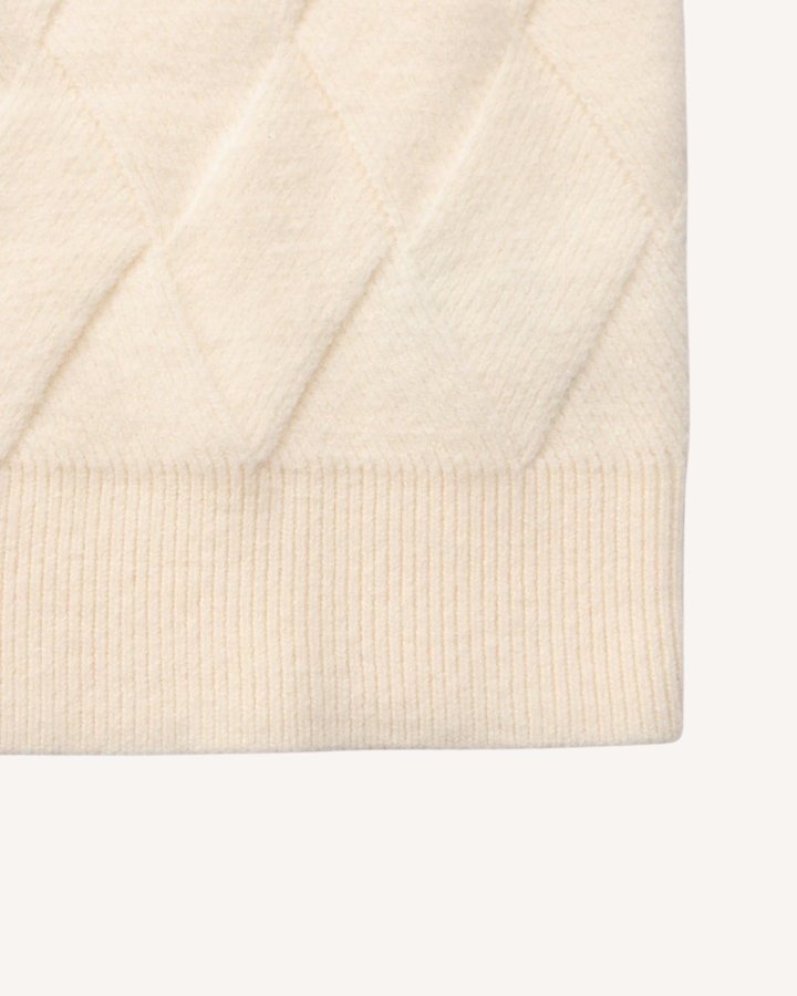 Pull homme à col rond, motif losanges en relief, manches longues - Adriel