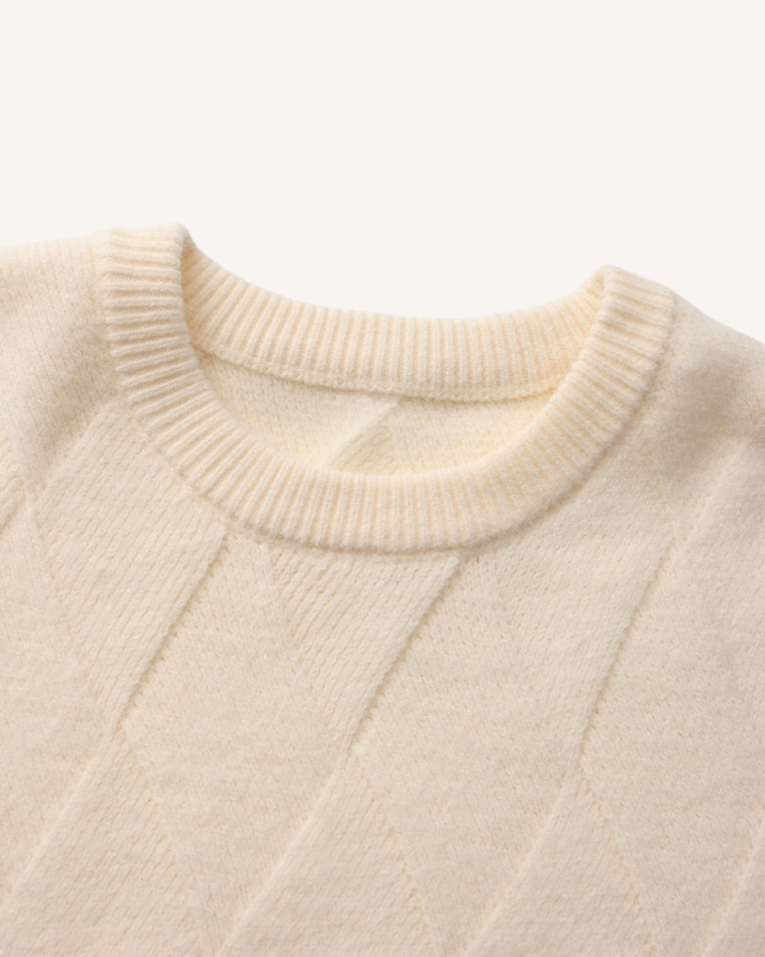 Pull homme à col rond, motif losanges en relief, manches longues - Adriel
