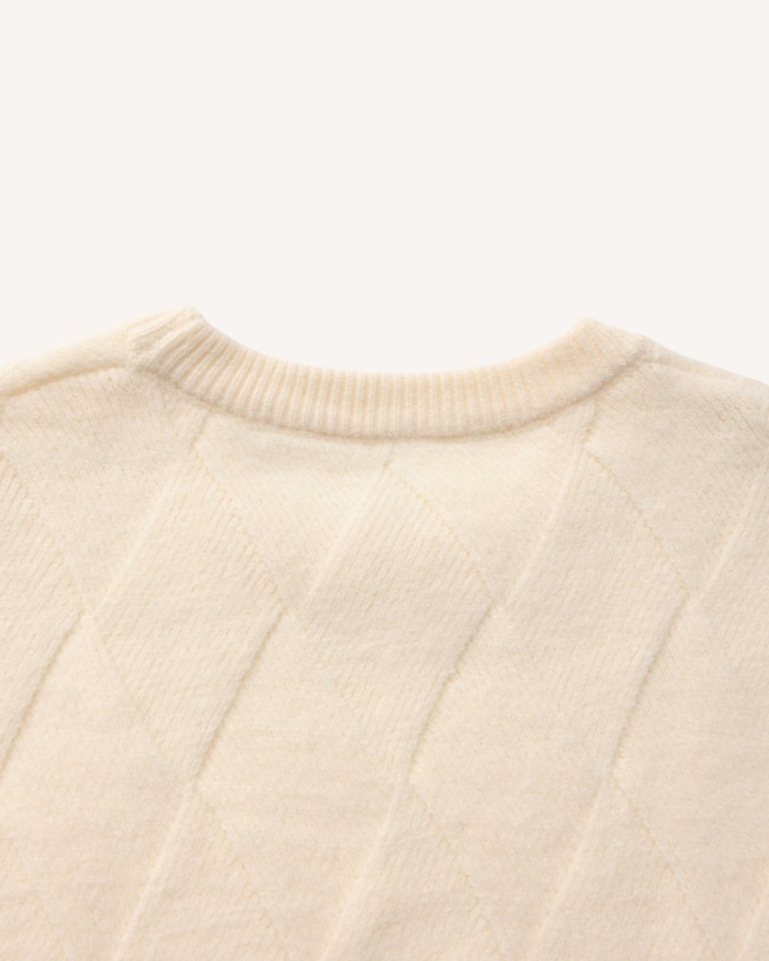 Pull homme à col rond, motif losanges en relief, manches longues - Adriel