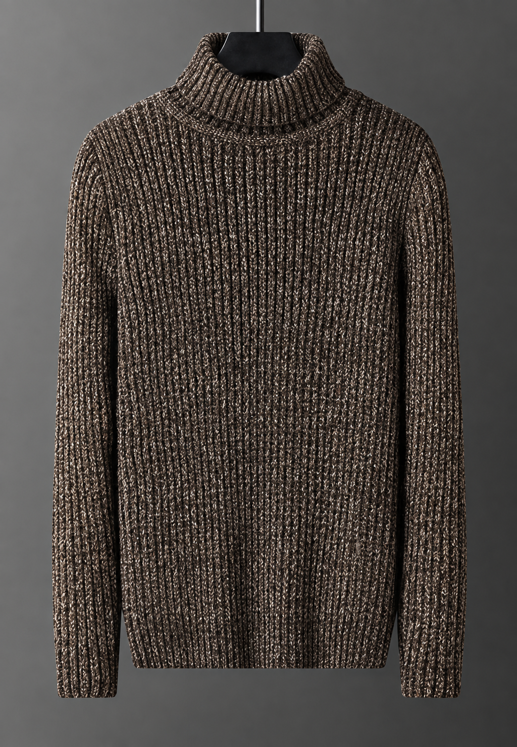Pull homme à col roulé, maille côtelée à texture marquée - Nereo