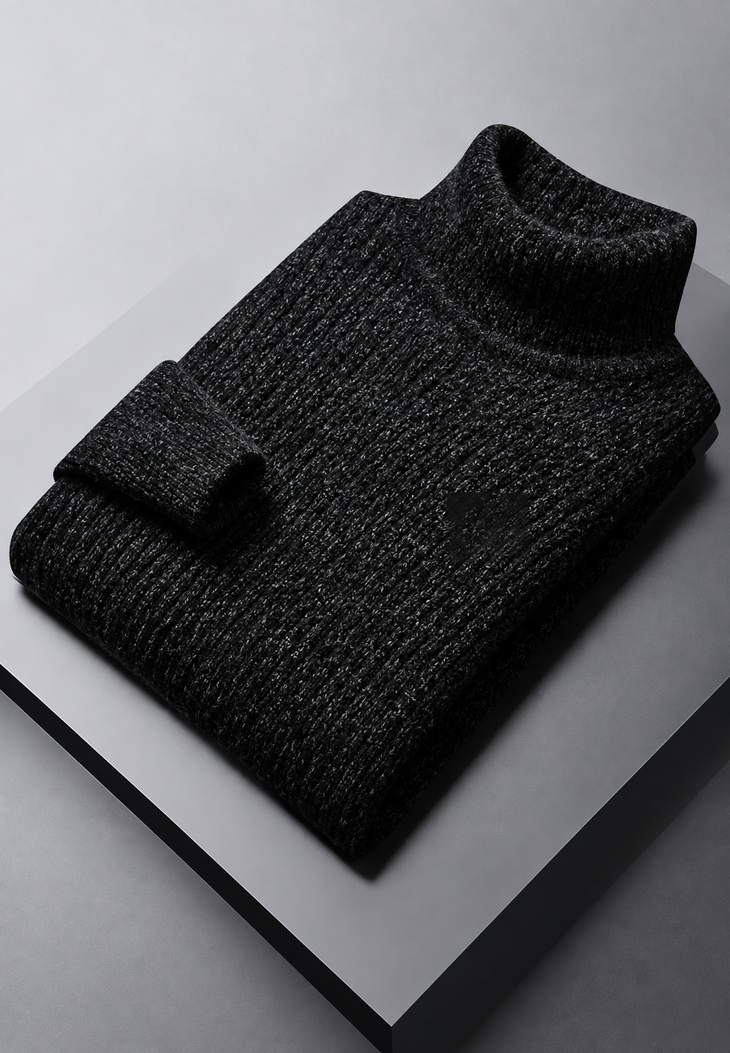 Pull homme à col roulé, maille côtelée à texture marquée - Nereo