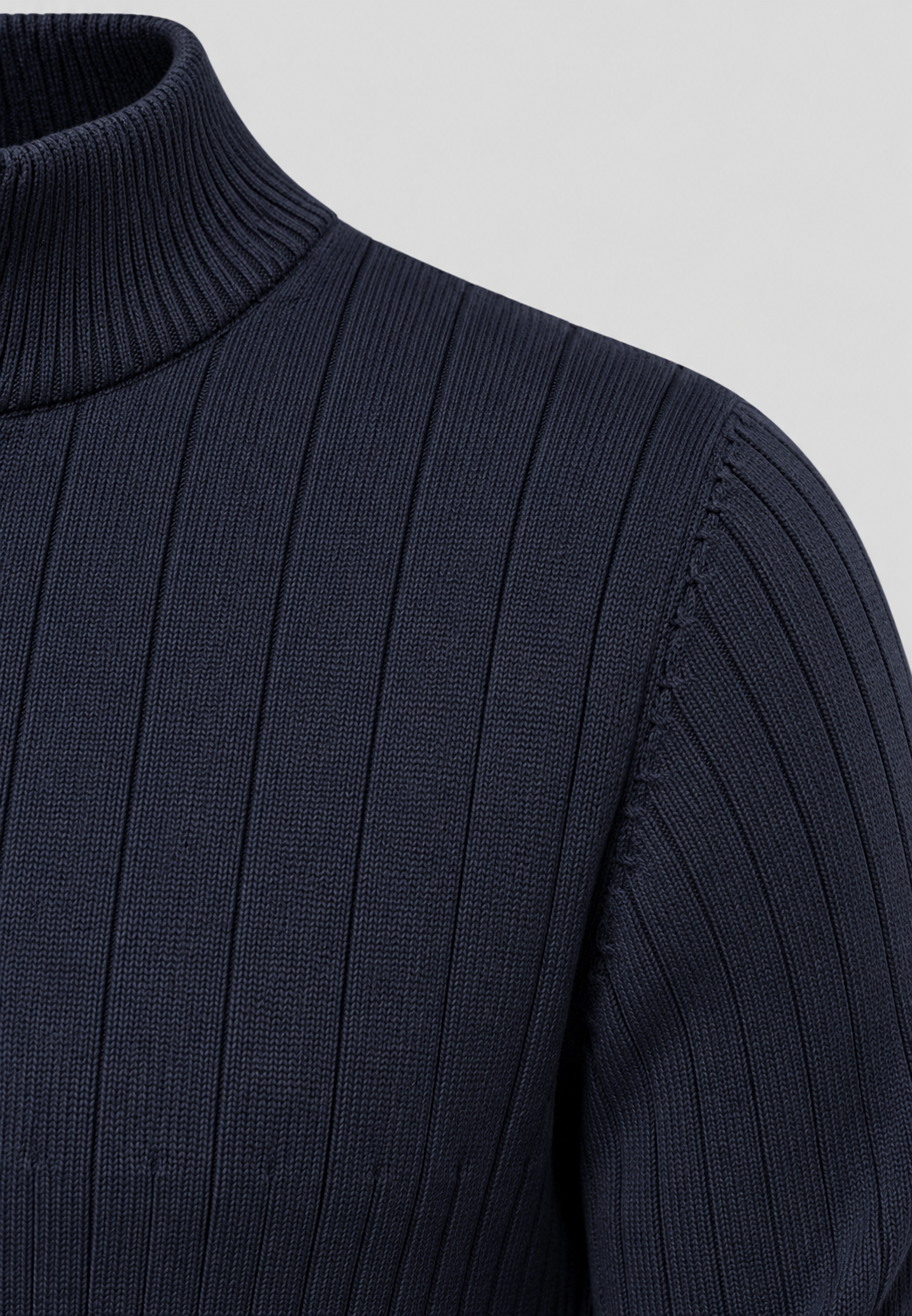Pull homme à demi-fermeture éclair, col montant et motif côtelé - Mikkel