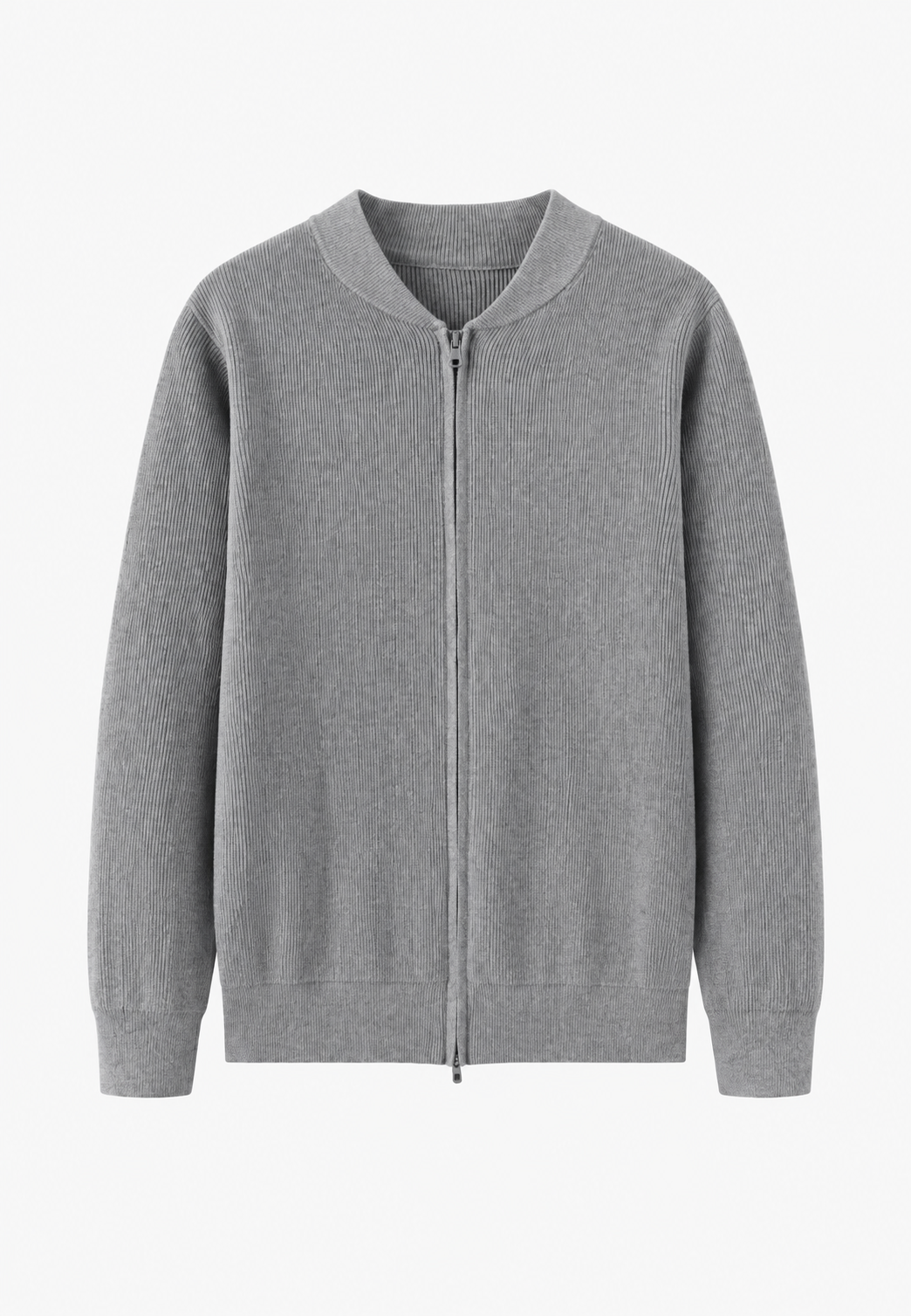 Pull homme en maille côtelée, col montant, demi-fermeture éclair - Blaise