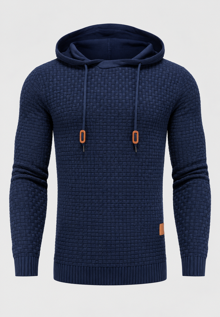 Pull homme en maille texturée avec capuche ajustable - Ciro