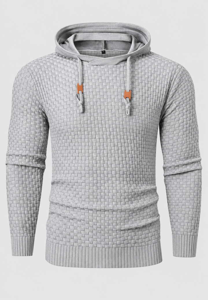 Pull homme en maille texturée avec capuche ajustable - Ciro