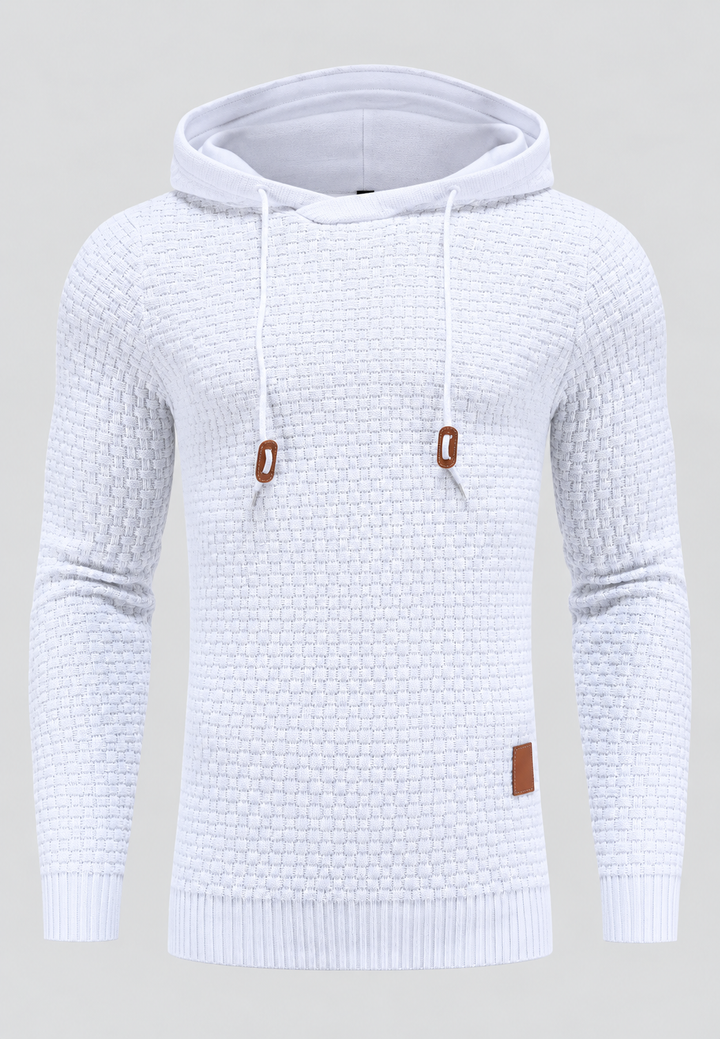 Pull homme en maille texturée avec capuche ajustable - Ciro