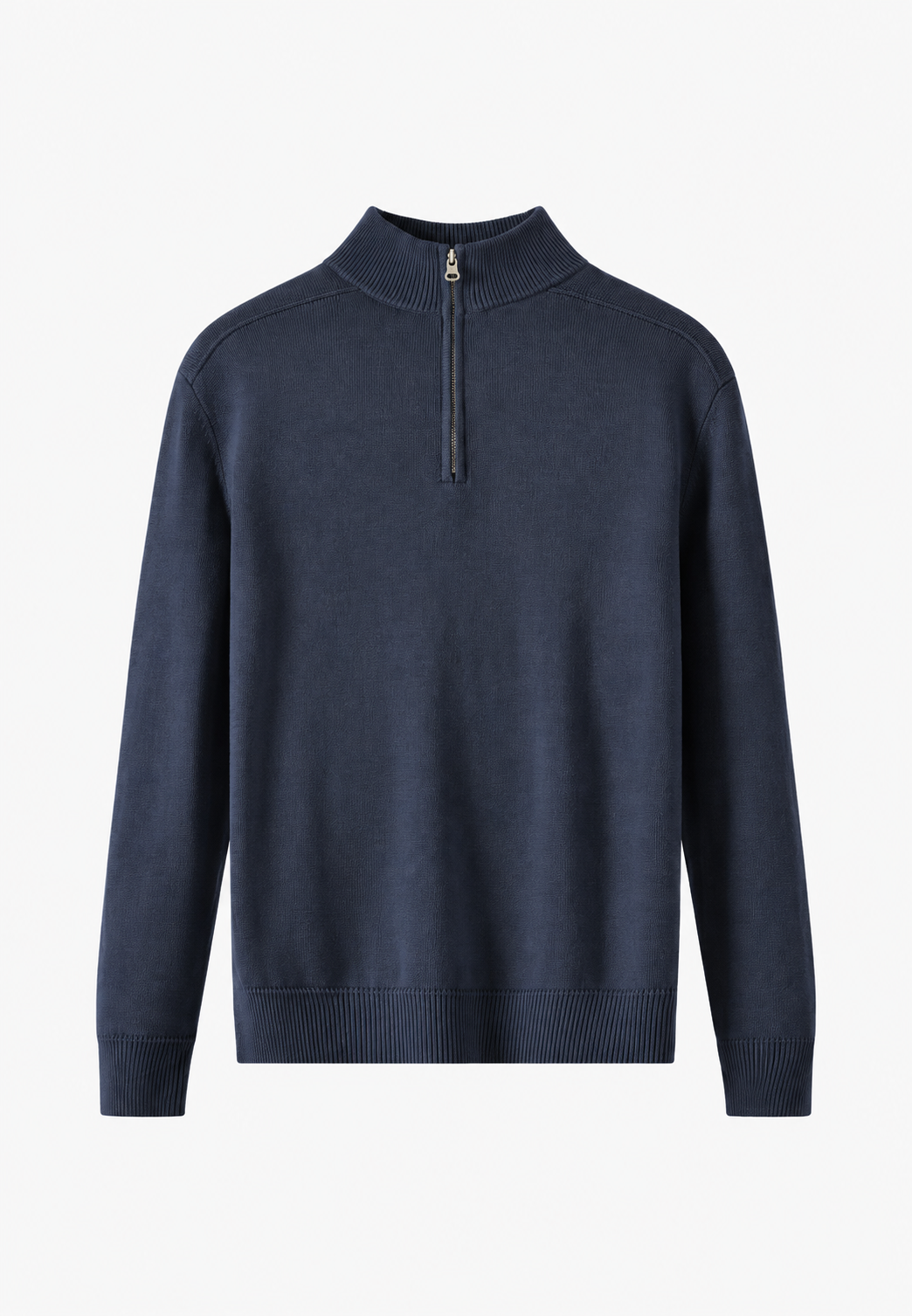 Pull en laine mérinos pour homme, demi-fermeture éclair, col montant - Florent