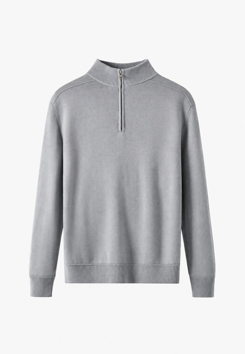 Pull en laine mérinos pour homme, demi-fermeture éclair, col montant - Florent