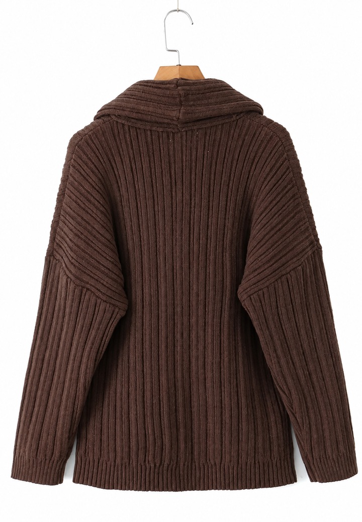 Pull femme à encolure asymétrique et épaule dénudée - Séverine