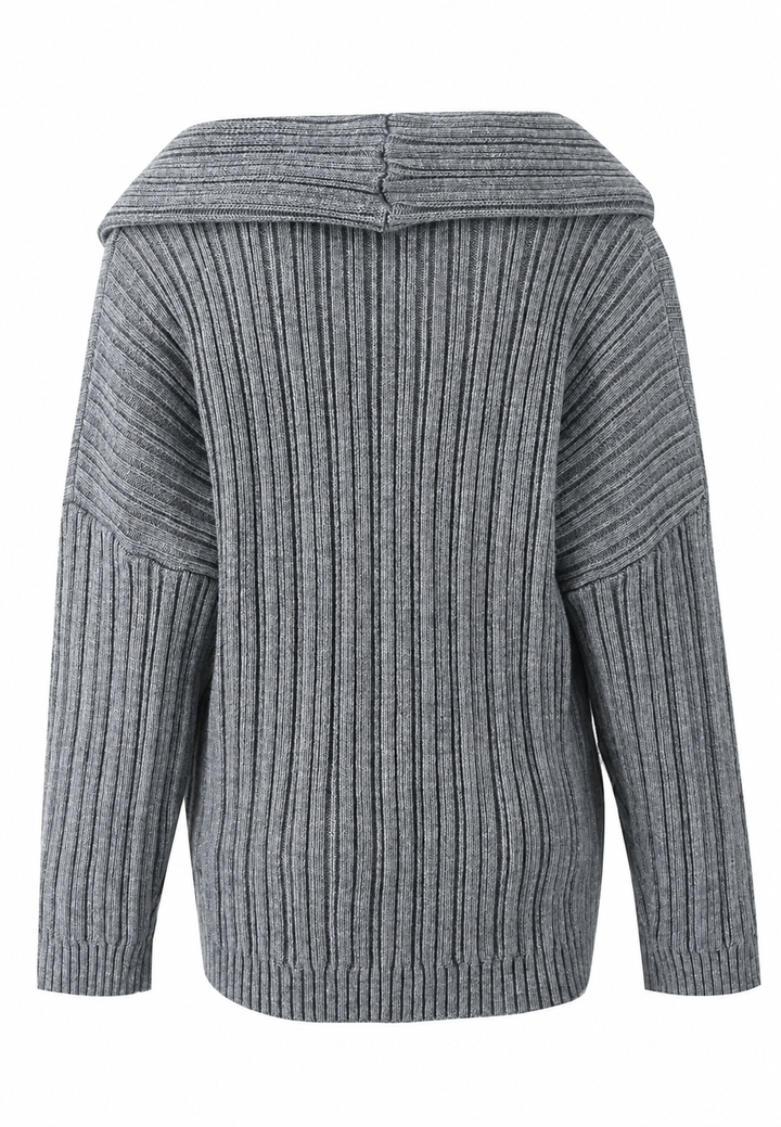 Pull femme à encolure asymétrique et épaule dénudée - Séverine