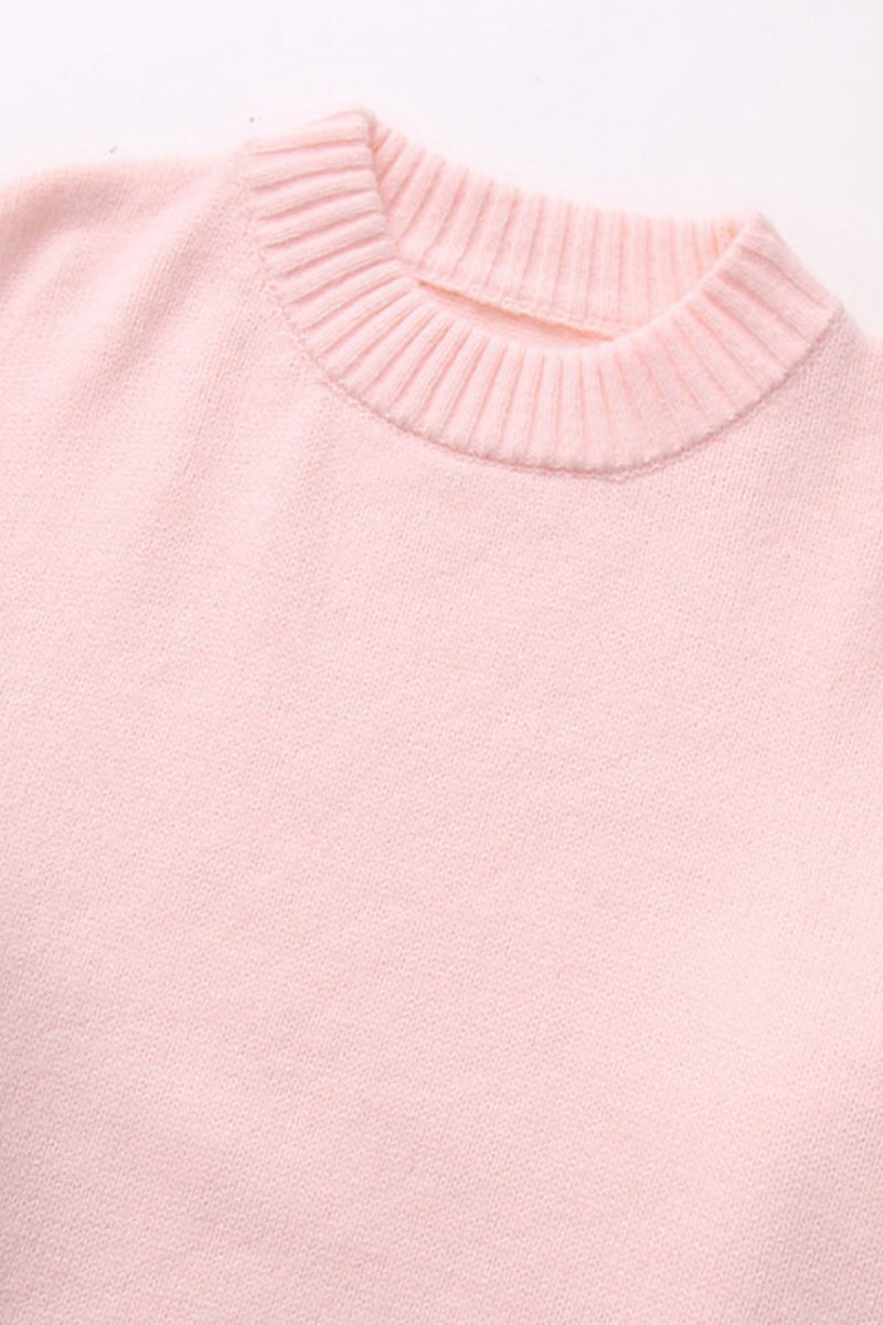 Pull femme ample, maille unie, col rond - Rieke