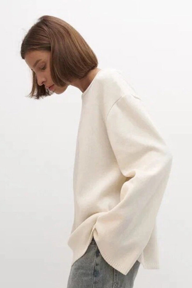 Pull femme oversize à dos nu et manches longues - Mireya