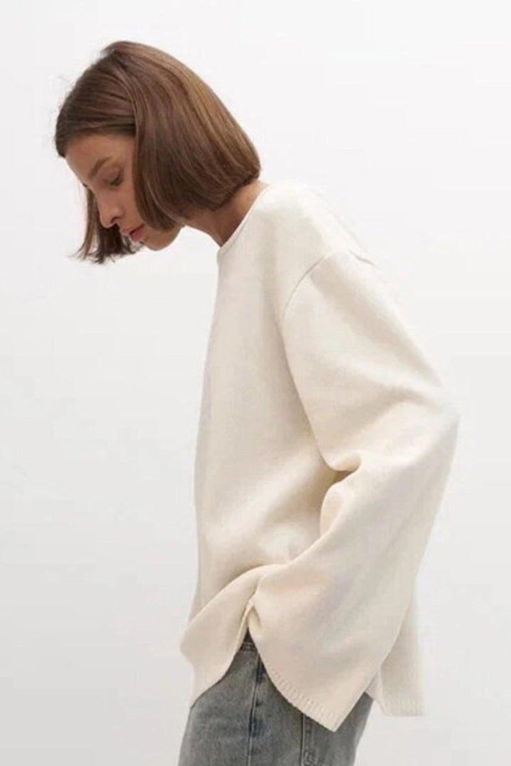 Pull femme oversize à dos nu et manches longues - Mireya