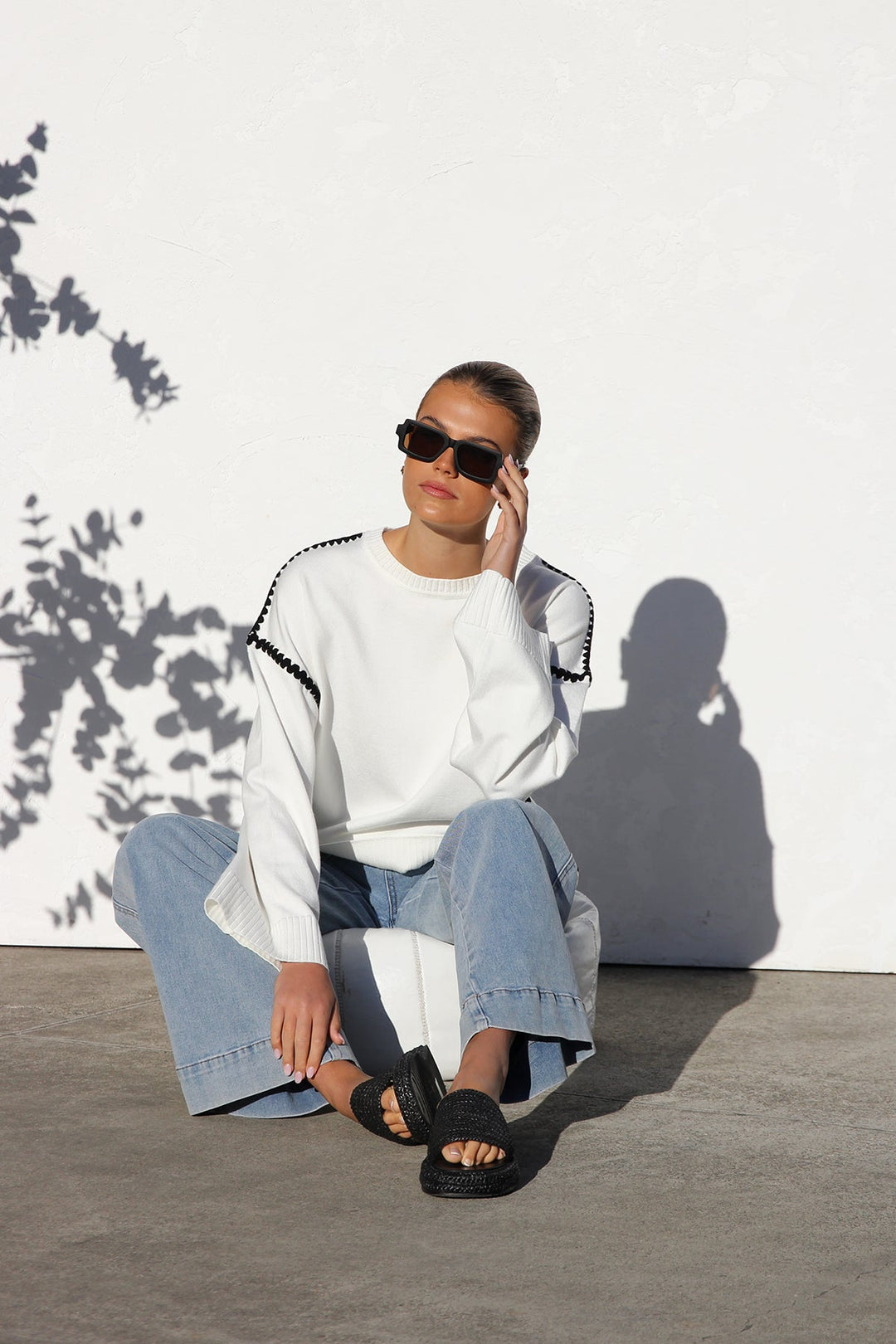 Pull femme oversize à rayures et col montant - Ottilie