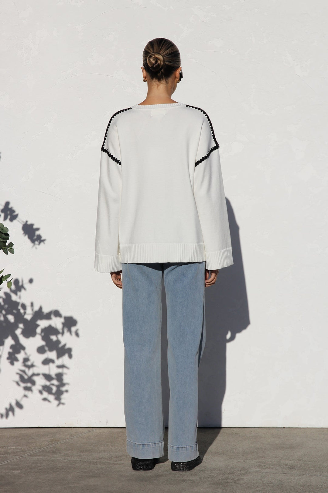 Pull femme oversize à rayures et col montant - Ottilie