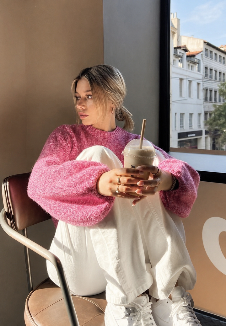 Pull femme en maille avec dos ouvert et nœud - Condisena