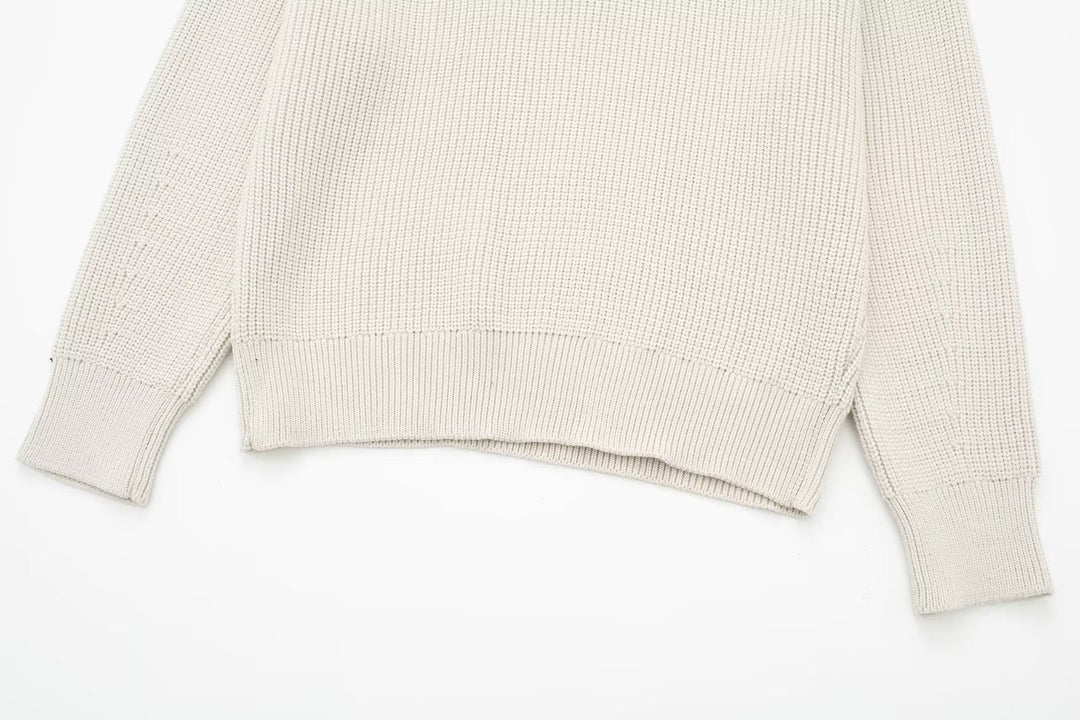 Pull femme à rayures, demi-fermeture éclair, col montant - Holly